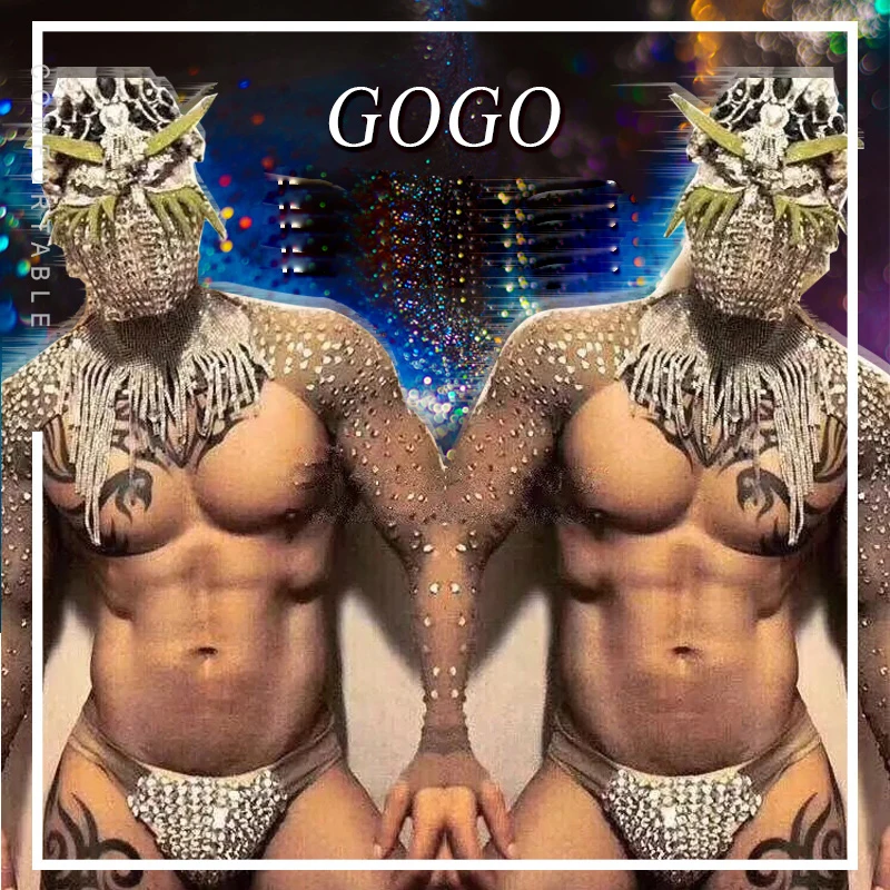 

Nightclub Money costumes Men Sexy GOGO costume stage show wear sexy singer dancer Sexy masked demon male gogo model costume