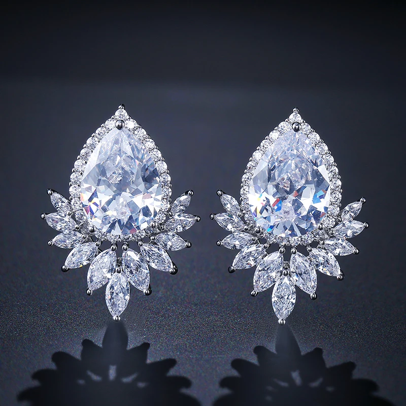 Модные серьги гвоздики Uilz в форме капли воды Женские Ювелирные украшения из