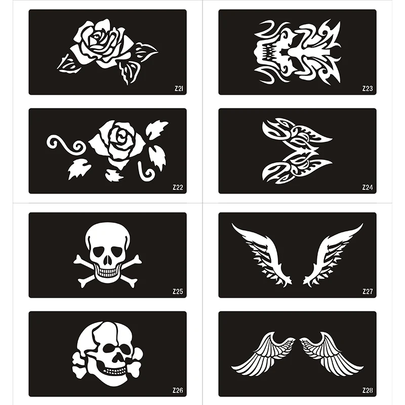 

New 40Pcs Airbrush Tattoo Stencils Books Big Designs Body Painting Glitter Temporary Henna Tattoo Stencil Mixed Design