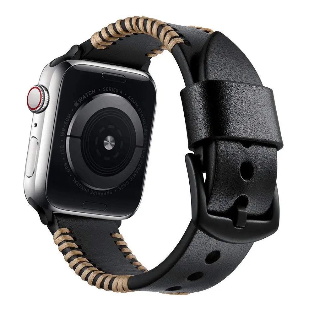 Ремешок для часов из белой проволоки ремешок натуральной кожи Apple Watch 4 Serise 3 2 1 44