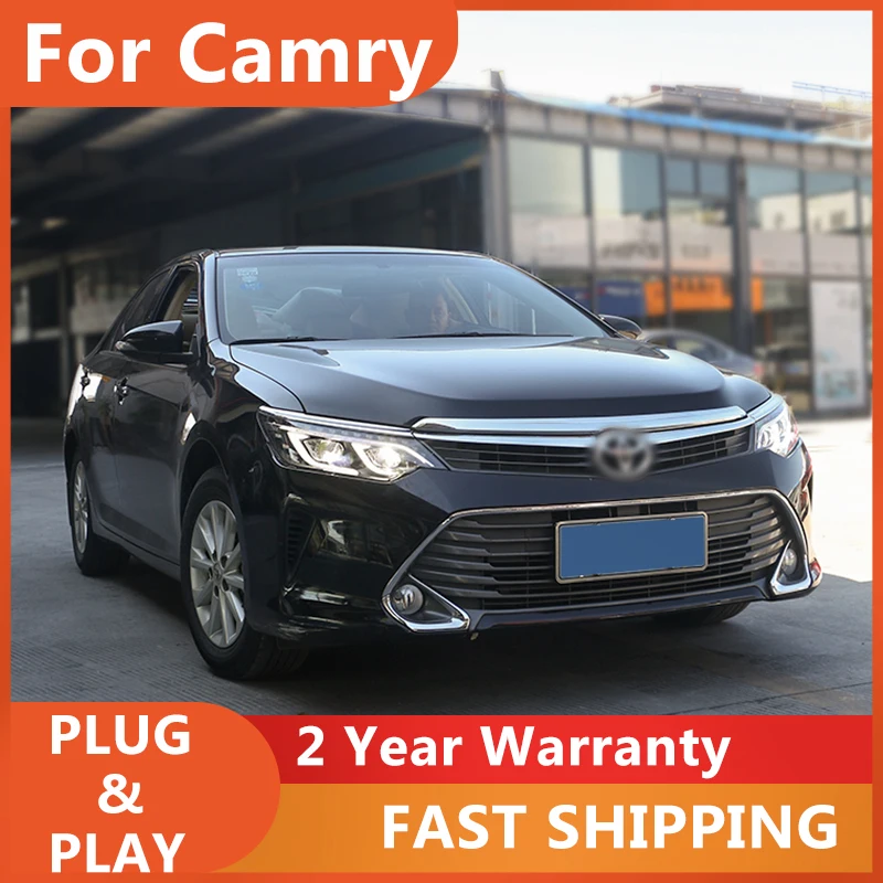 

LED Head Lamp For Toyota Camry 2015-2017 Headlight LED DRL Running+Dynamic Turn Signal Xenon Low Beam+High Beam Bi Xenon Lens