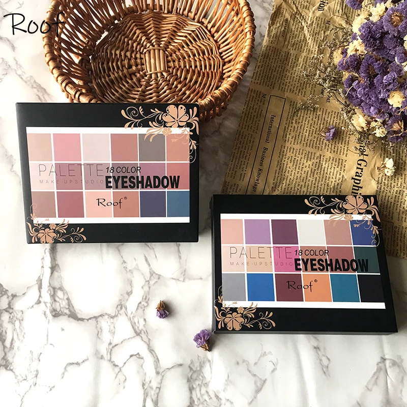 Палитра для макияжа 18 оттенков матовые тени век мерцающие стойкие осветляющие