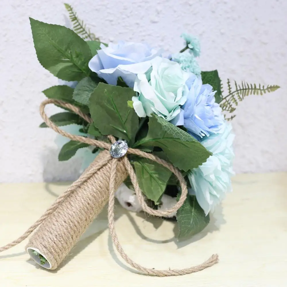 

Weztez Wedding Bouquet Bridal Flower Silk Rose Leaves Forest Bouquet Wedding Supplies Home Decorative SPH137