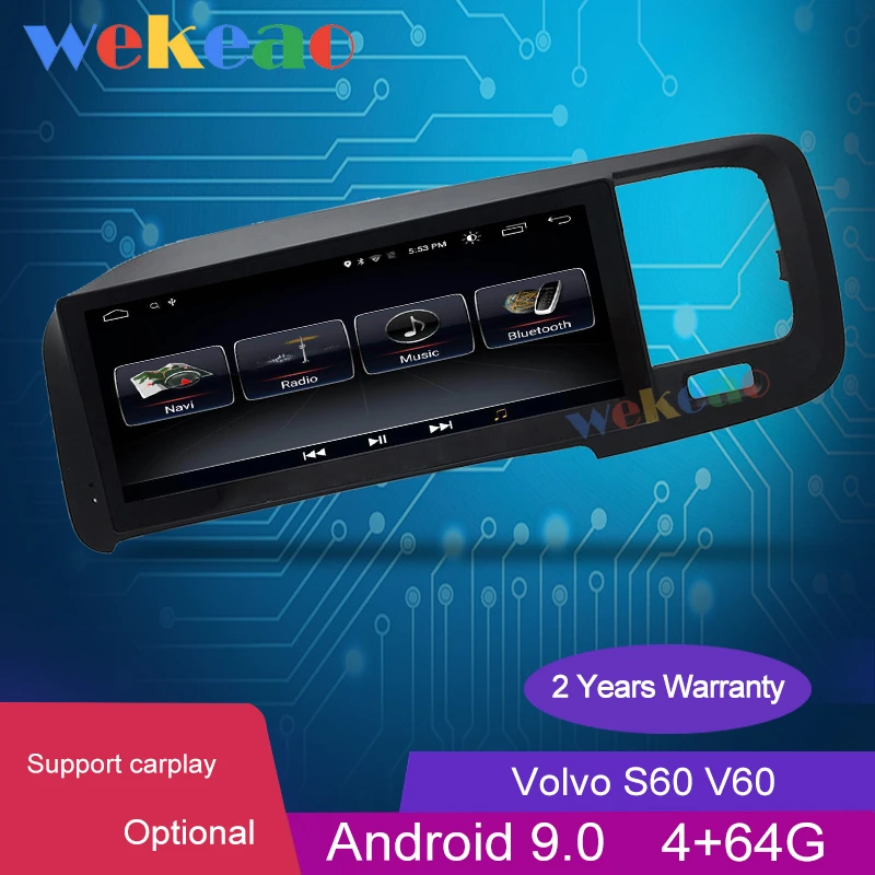 Wekeao 8 &quotсенсорный экран Android 9 0 автомобильный Dvd плеер головное устройство для Volvo