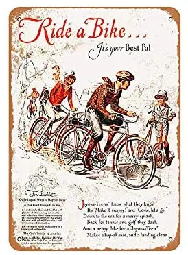 

Rustic Ride a Bike, It's Your Best Pal Vintage Look Metal Sign