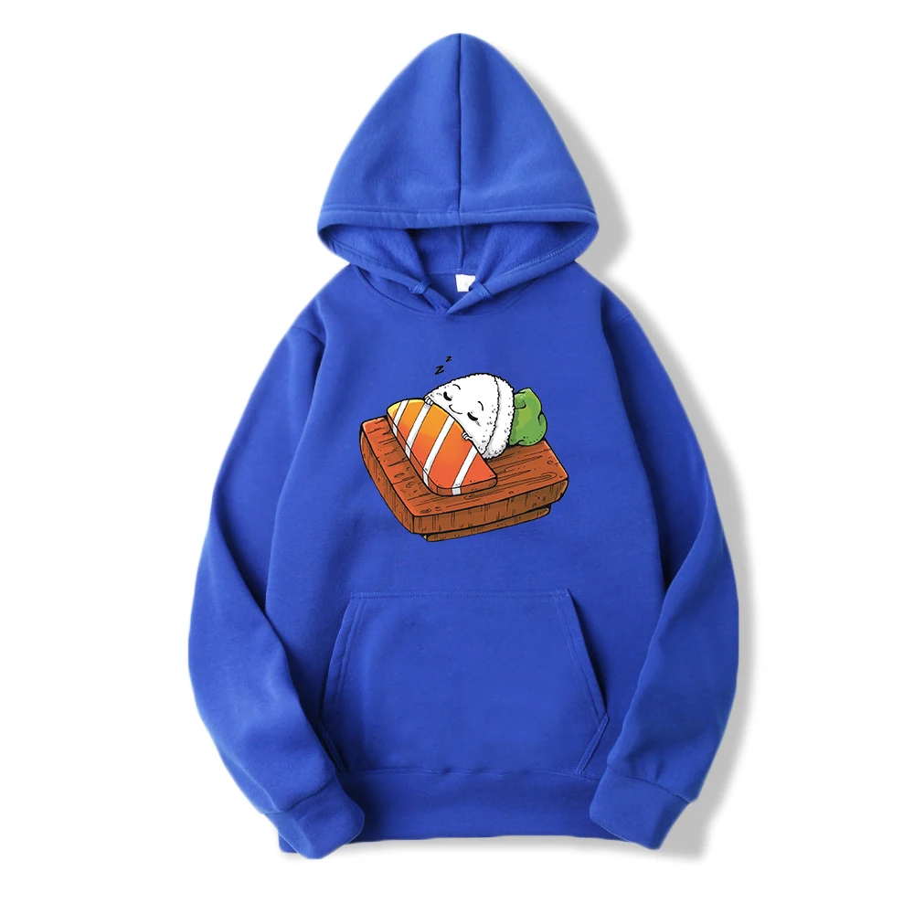 

Sushi Sleep Kawaii Manga Men Hoodies Casual Fleece Warm Sweatshirts Autumn 2021 Fashion Streetwear Harajuku Japan Hooded Male