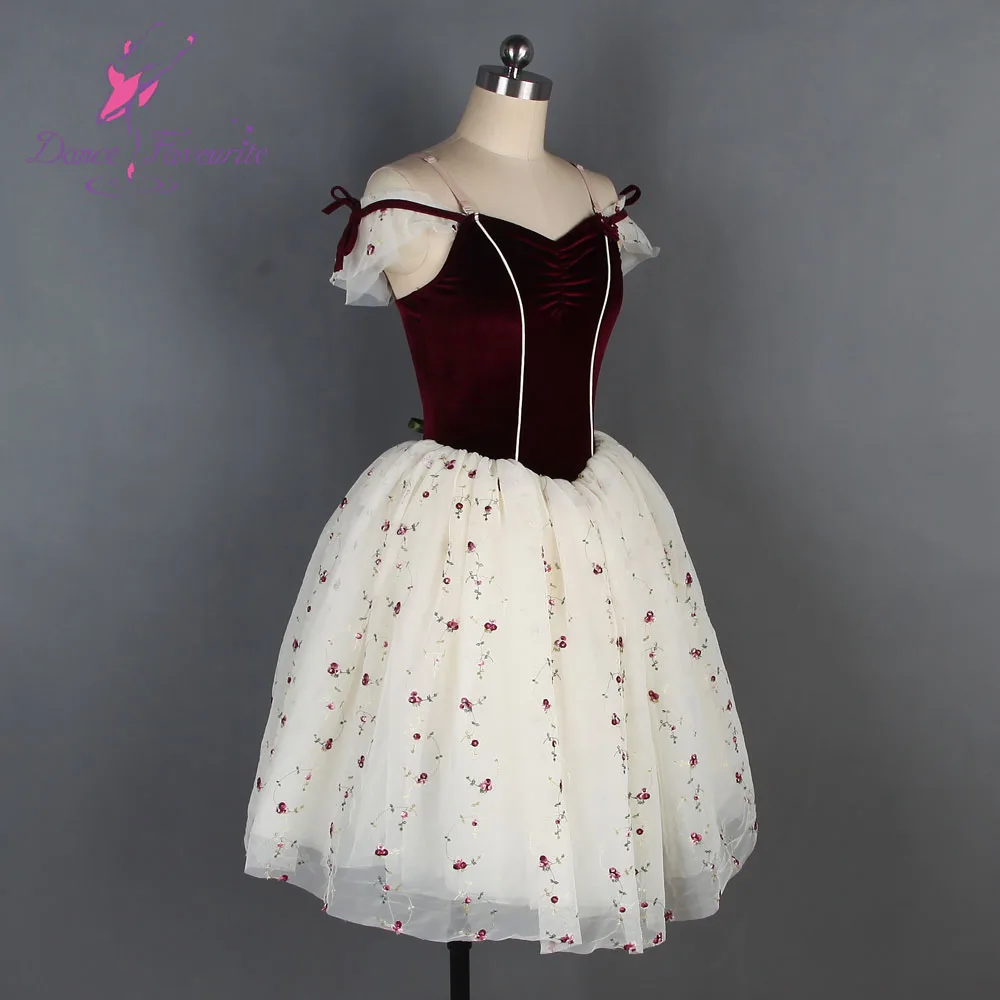 Бордовый бархатный топ с лифом романтическая Балетная пачка для девочек и женщин