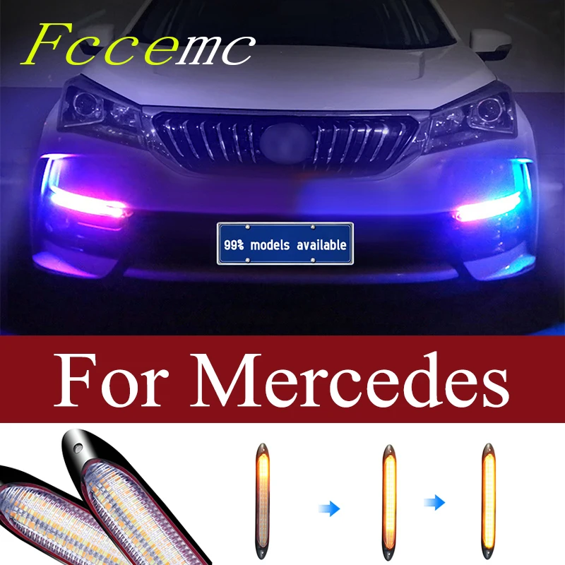 

2pcs 12V Car DRL LED Daytime Running Lights Strip For Mercedes Benz W215 R ML W164 GL X164 R300 R350 R400 R450