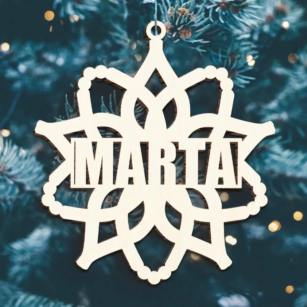 10 шт Индивидуальные деревянные снежинки Рождественские украшения Висячие елки