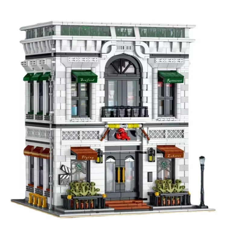 

Urge 10203 Architectural Street View Series seafood restaurant Bricks Modular building block small particle assembly toys Gift