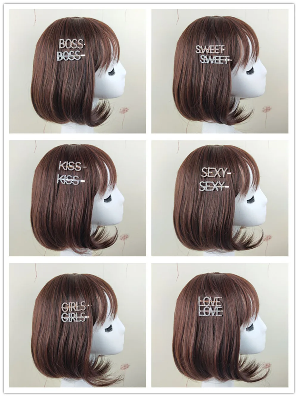 2 шт. блестящие милые сексуальные заколки для волос с надписью алмазная заколка