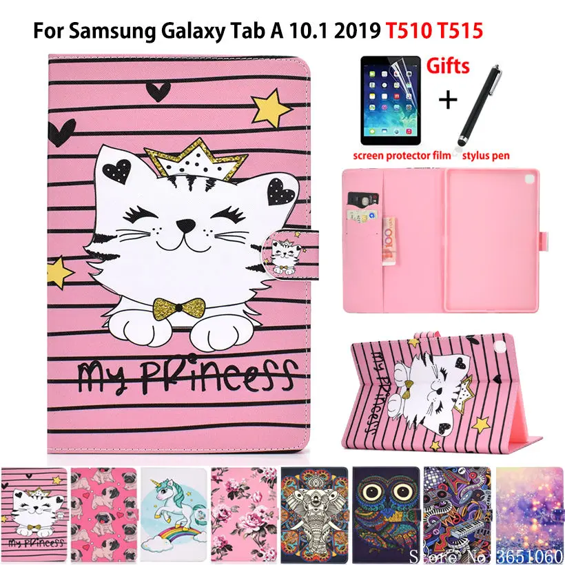 Чехол для Samsung Galaxy Tab A 10 1 2019 T510 T515 искусственная кожа|Чехлы планшетов и
