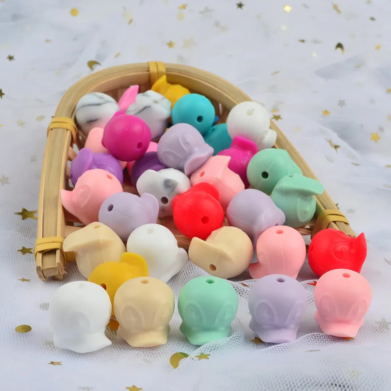 LOFCA 10 шт Силиконовые бусы из утиного пуха пищевые силиконовые детские грызунки