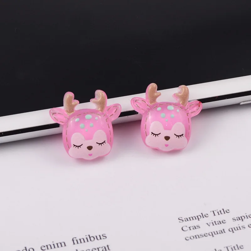 Милый критальный Сияющий олень из смолы для пушистого слайма Подвески DIY