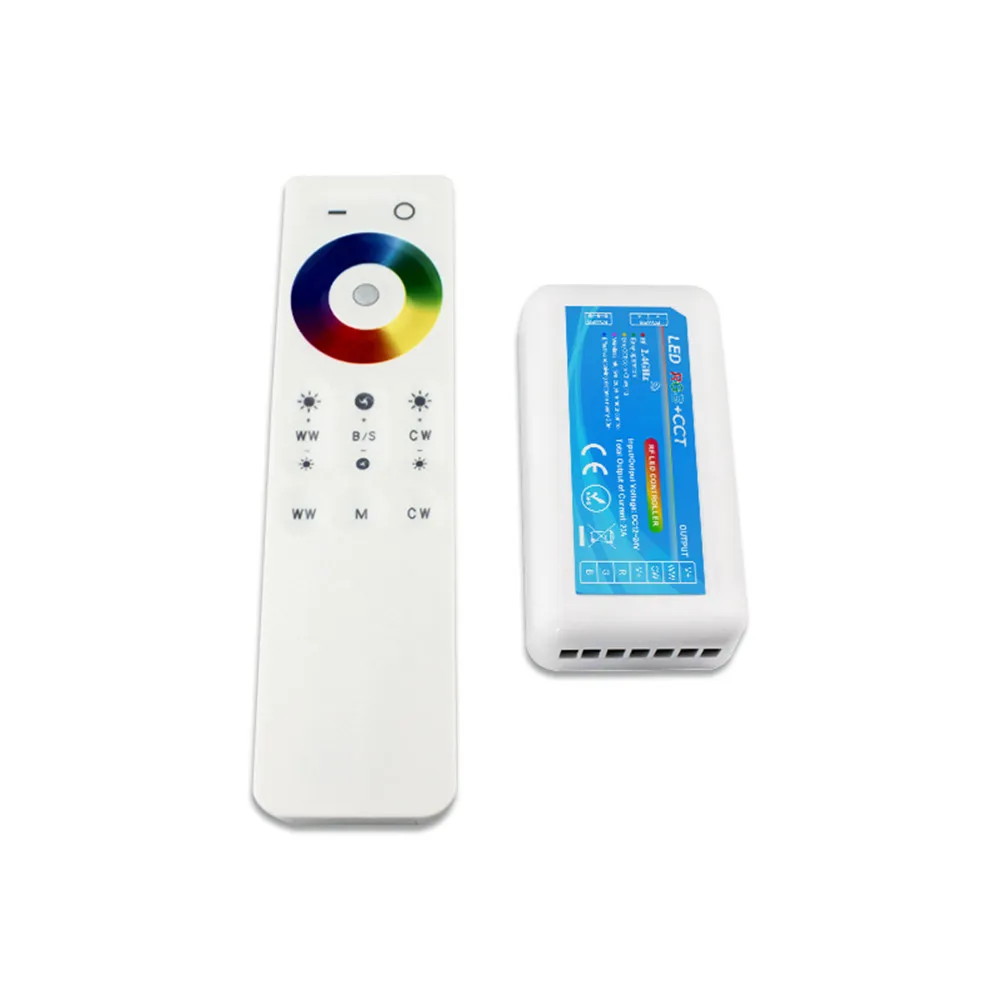 Touch Panel RGBWC Controller Dimmer DC12V 24V 16 Million Colors Wireless 2.4G RF Remote for RGB+CCT LED Strip Lights | Освещение