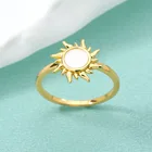 Кольцо женское, из нержавеющей стали, с логотипом солнца кольца для мужчин и женщин