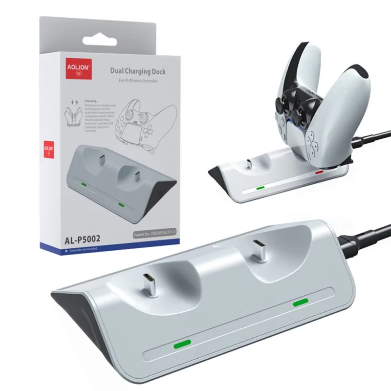 

For PS5 Gamepad Charger Station Type-C Dual Charging Dock With LED Light For PS5 Controller Charger Base Universal