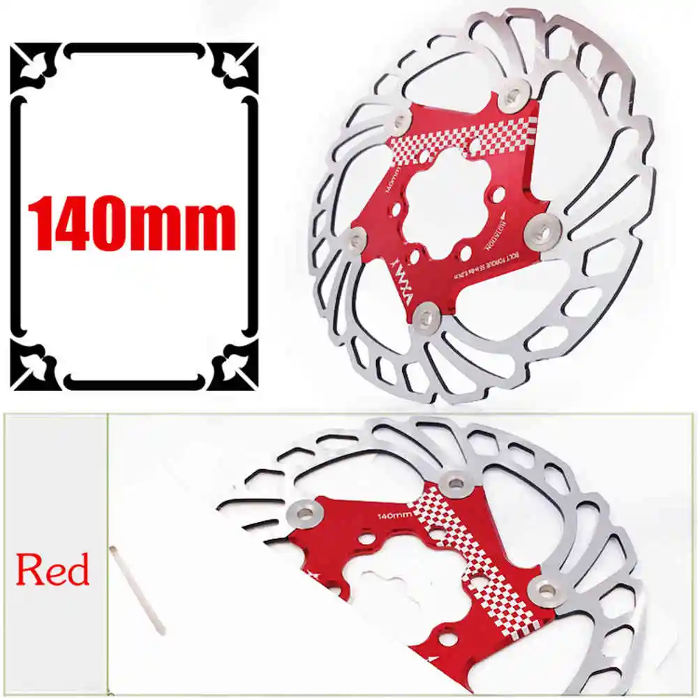 140mm Red Велосипед vxm плавающие дисковые тормоза поплавок/сверхлегкий MTB велосипедные тормозные колодки с шестью отверстиями дисковые роторы 140/160/180/203 мм Запчасти для велосипедов - Цвет: 140mm Red