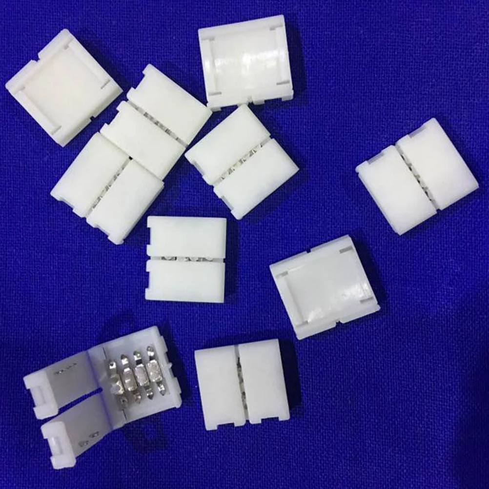 

4-Pin 10mm RGB PBC LED Light S p Connector Gapless S p To S p Solderless Adapter For SMD 3528 2835 S p White
