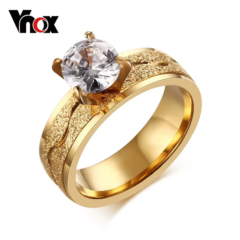 Модные Обручение кольцо для Для женщин скучный польский Нержавеющая сталь