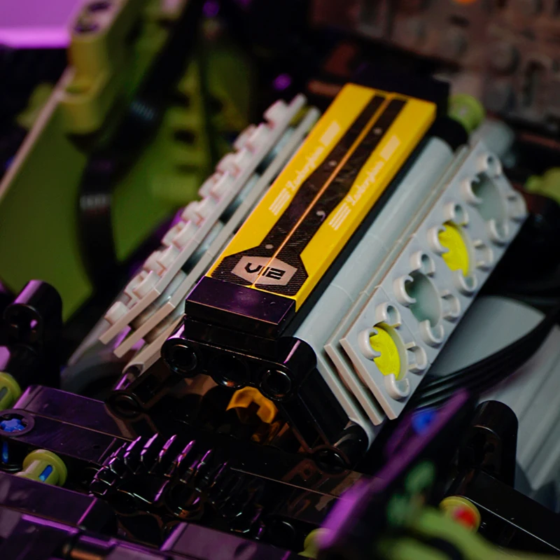 

Technical 88001 MOC Lamborghini Lambo V12 Vision Super Sport Car Model Building Blocks Bricks Toys 42115 Kids Birthday Gifts