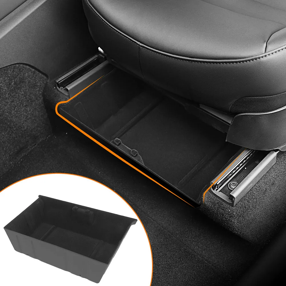 

Car Under Seat Storage Organizer Box Hidden ABS Storage Case Tray For Tesla Model Y Stowing Tidying Accessories