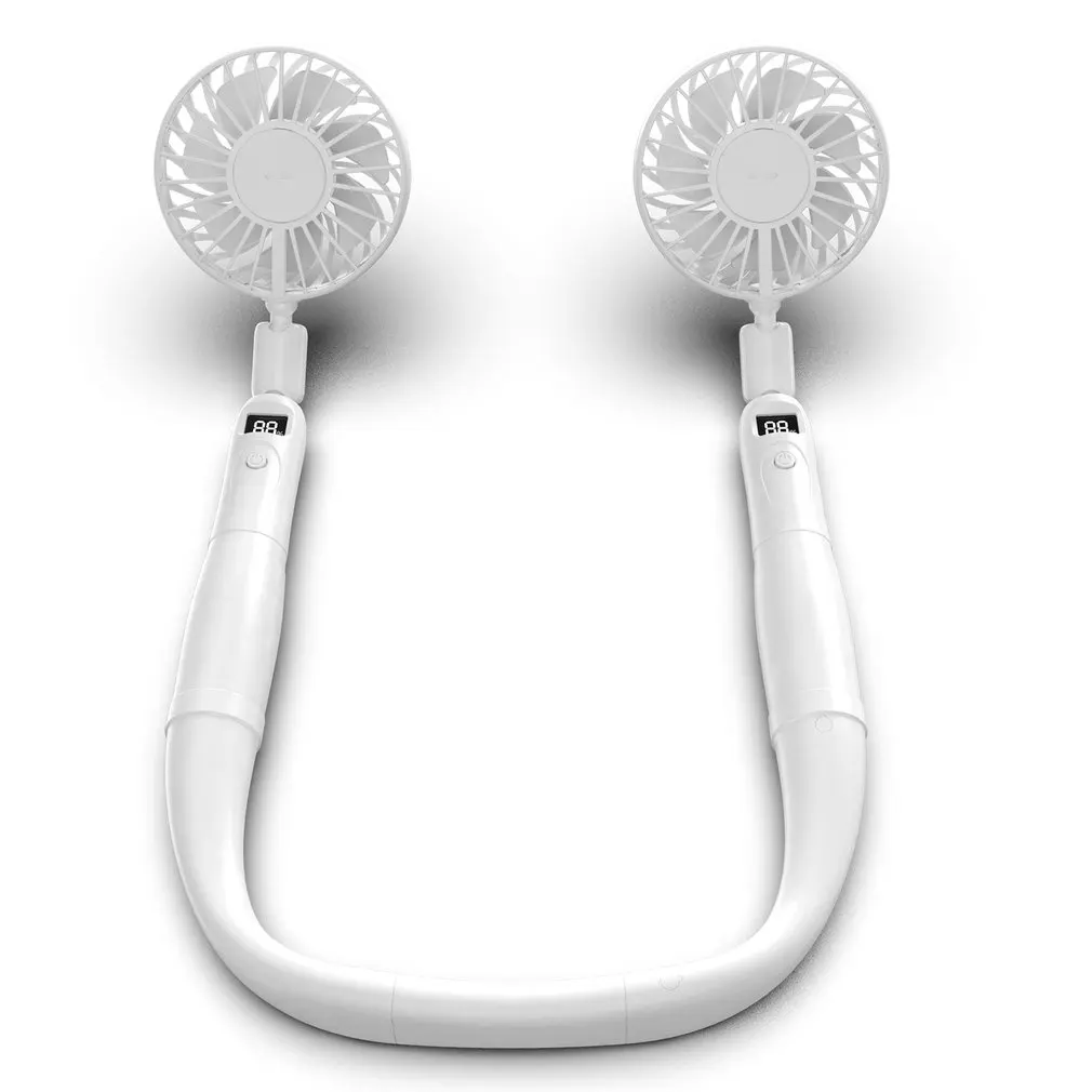 

Hand-held Hanging Neck Two-in-one Fan Silent Sports Household Rotary Fan Adjustable Stronger Wind 2000mAh Built-in Battery