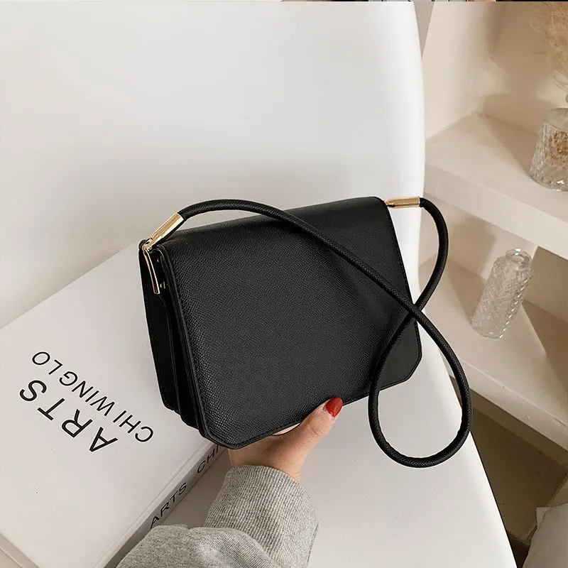 

Simple Texture Handbags 2021 Spring New Trend Korean Fashion Ladies One Shoulder Small Square Bag High Quality PU Messenger Bag