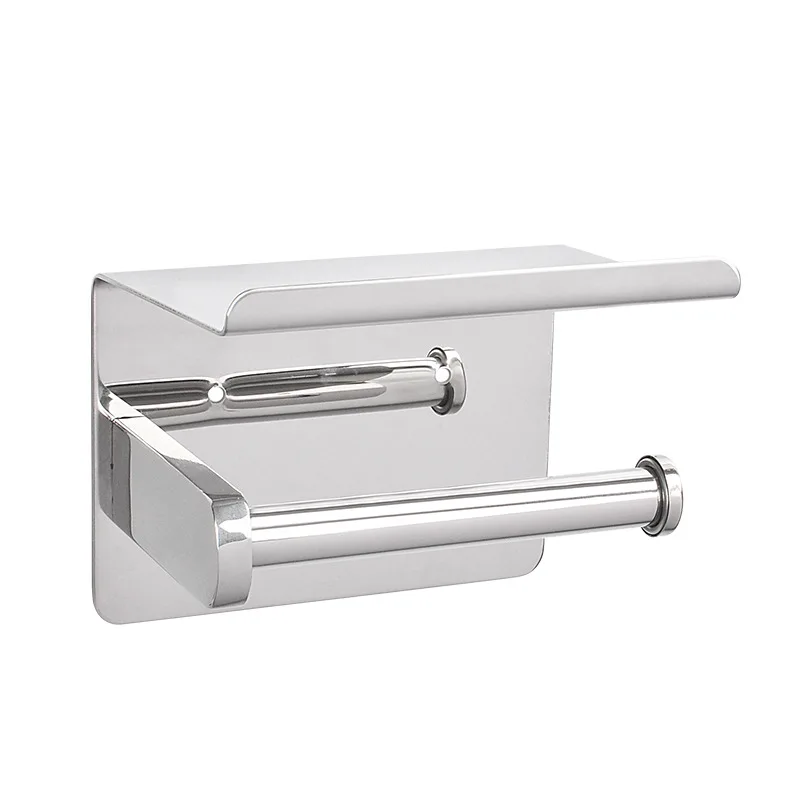 

SUS 304 Stainless Steel Toilet Paper Holder with Phone Shelf, Bathroom Tissue Holder Toilet Paper Roll Holder