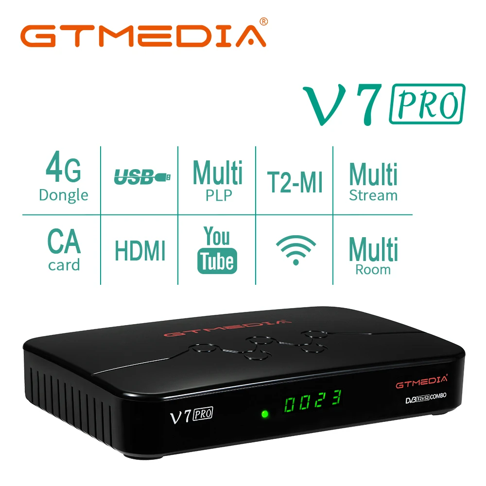 

Спутниковый ТВ-приемник GTMEDIA V7 Pro DVB-S2/S2X/T2, обновленная телеприставка с поддержкой карт H.265 с USB, Wi-Fi, сетевая ТВ-приставка