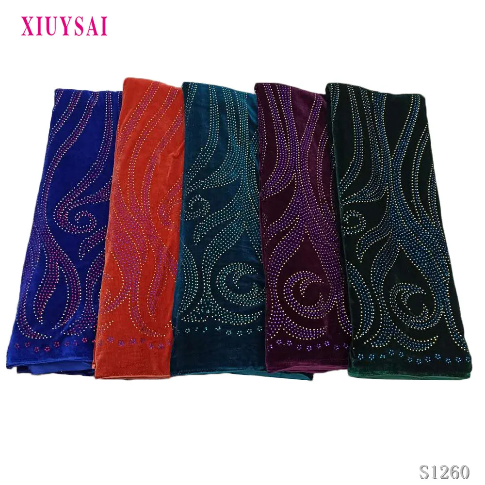 

Hot Sale Velvet Lace Fabric 2020 High Quality African Lace Fabric with strong stones French Lace Fabric for Evening S1260