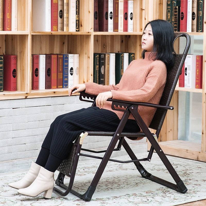 Кресло из ротанга складной Ланч брейк ленивая офисная кровать для сна Пляжное