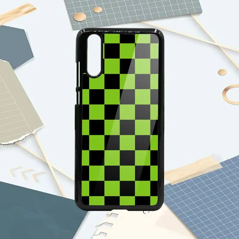 

Checkerboard flowers geometry Phone Case PC For Samsung galaxy S note 8 9 20 10 e lite2019 plus pro ultra