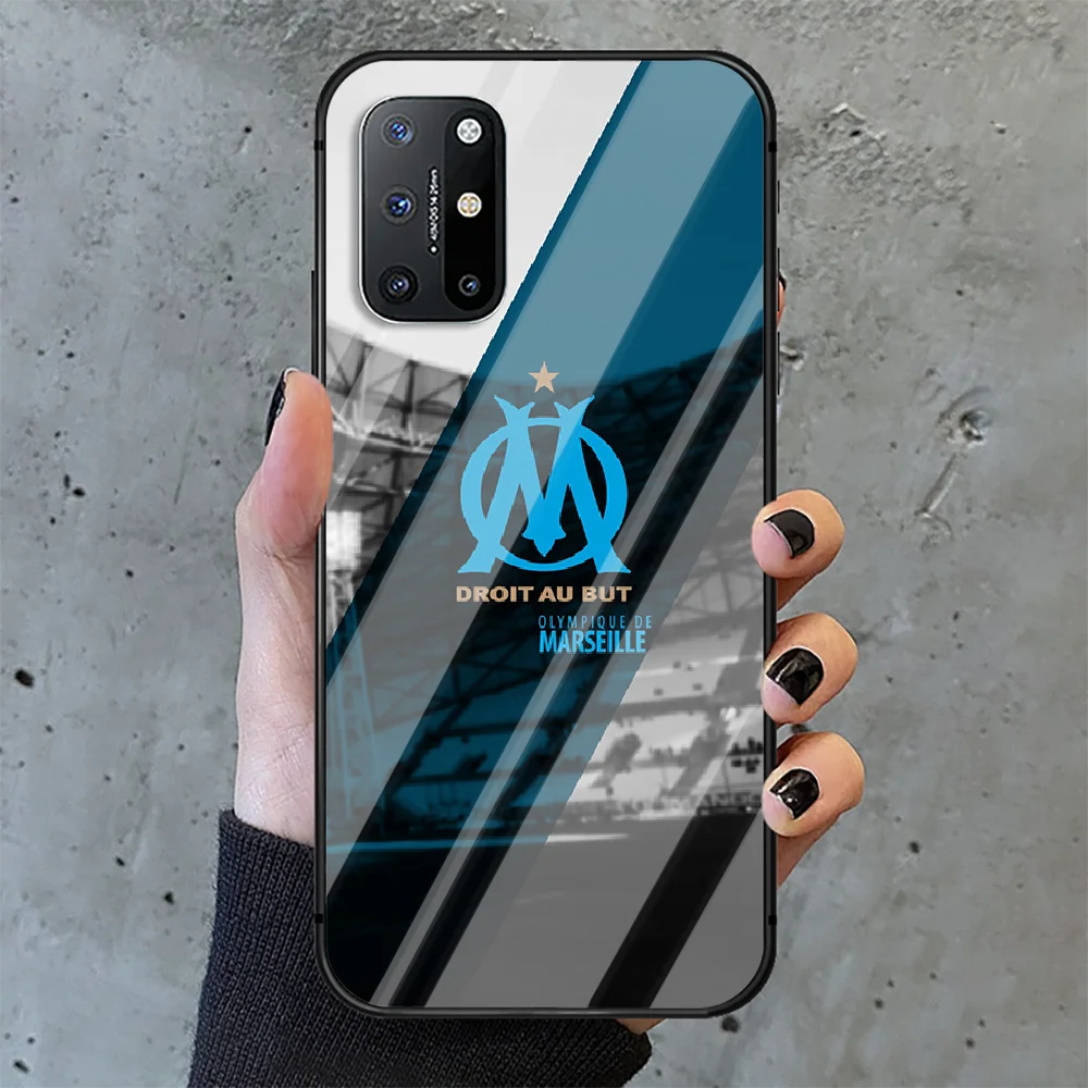 

Football Club Marseille Phone Tempered Glass Case Cover For Oneplus 5 6 7 8 9 Nord T Pro Fashion Cover