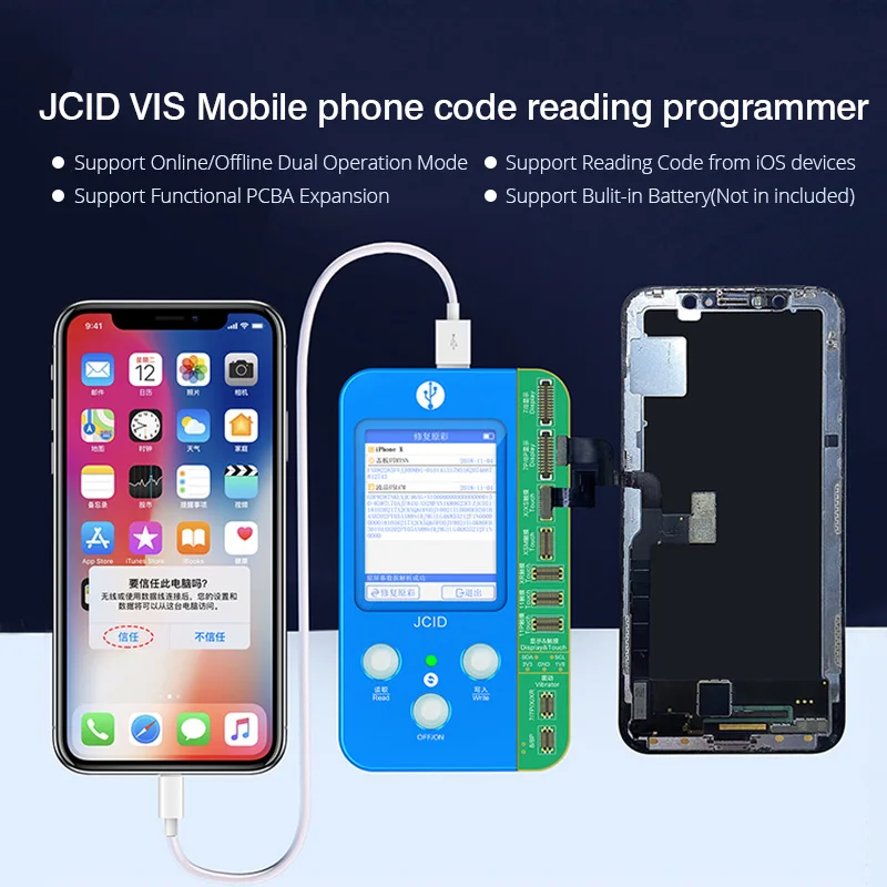 DIYFIX Mobile Phone Chip Photosensitive Programmer Original Color Battery Green Fingerprint Repair Tool For iPhone7-11Pro Max |