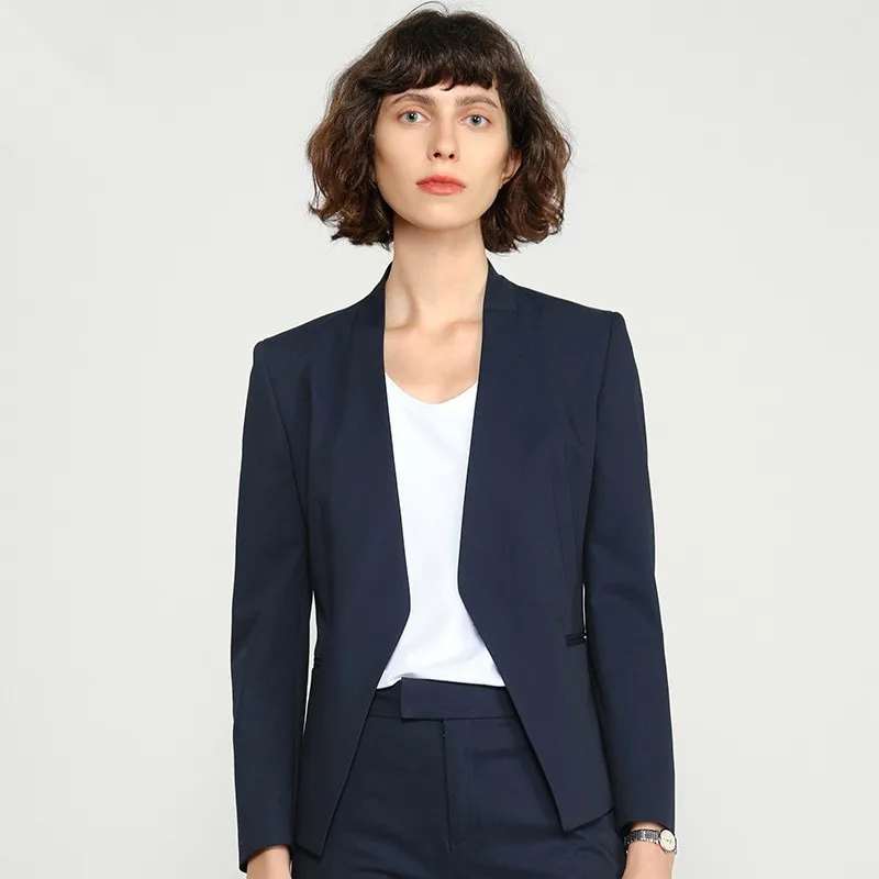 

Женский костюм на осень и зиму, новинка, Высококачественная Модная Повседневная Деловая одежда, элегантный облегающий брючный костюм, женский костюм из двух предметов