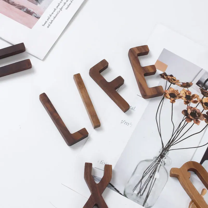 Буквы из черного ореха буквы декоративные комбинированные настенные украшения