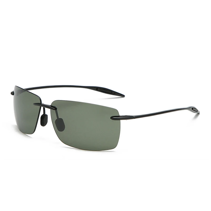 C3 black green HBK, квадратные, небьющиеся, поляризационные солнцезащитные очки, мужские, без оправы, TR90, легкие, для вождения, солнцезащитные очки, мужские,, фирменный дизайн, оттенки, UV400 - Цвет линз: C3 black green
