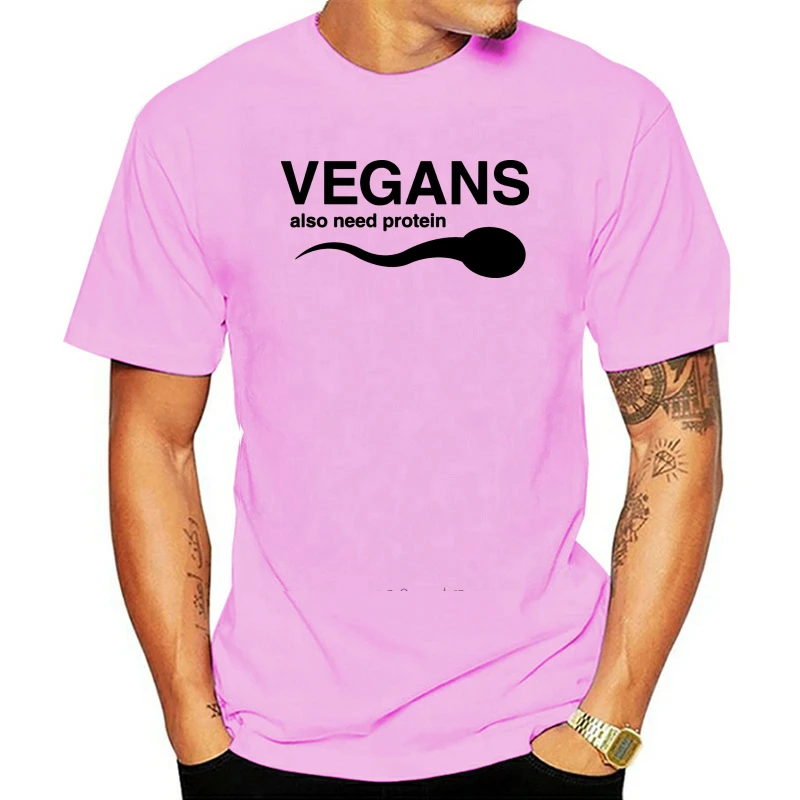 

Funny Vegans T Shirts Vegans Also Need Protein Men White T Shirt Slogan Letter Print White Tshirts 3D Vegetable Vegetarianism