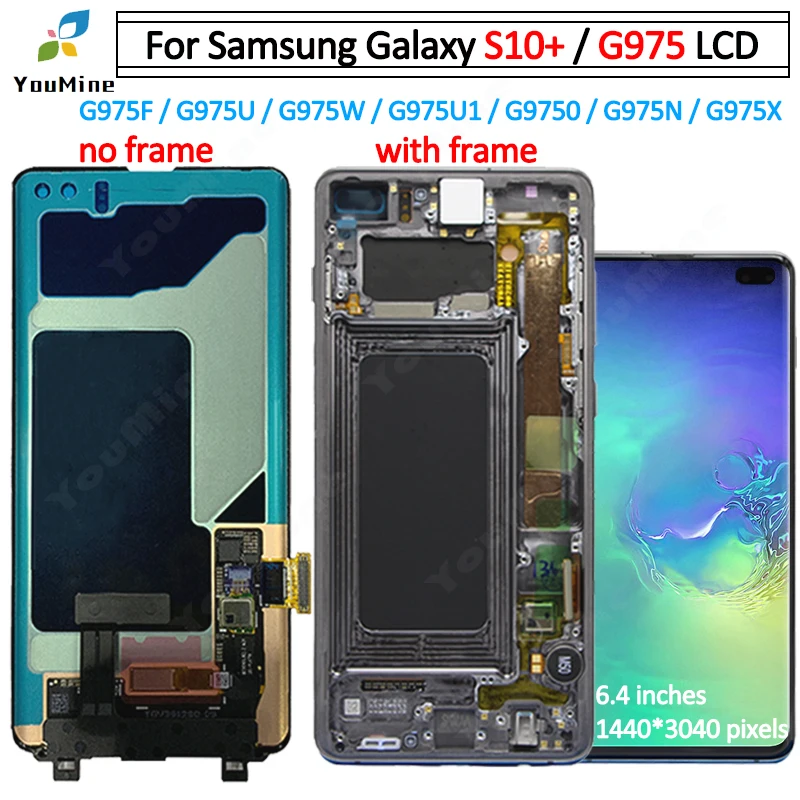 AMOLED lcd для SAMSUNG S10, ЖК-дисплей, SM-G9730, сенсорный экран, дигитайзер для SAMSUNG Galaxy S10 Plus S10+ lcd G9750