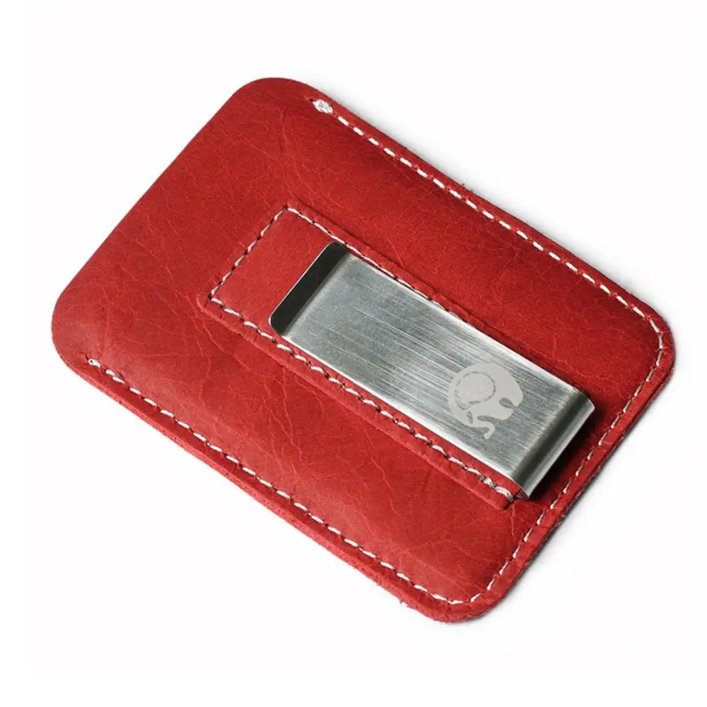 Мужской металлический зажим для денег тонкий из натуральной кожи|Зажимы денег| |