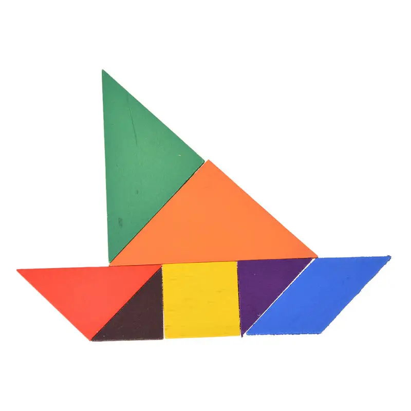 

Educational Wooden Seven Piece Puzzle Jigsaw Tangram Brain Teasers Baby Toy