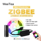 Светодиодная лента Zigbee, умная полоска RGB CCT для ТВ, 5 В, 2 м, с контроллером, работает с Amazon Alexa Echo Plus