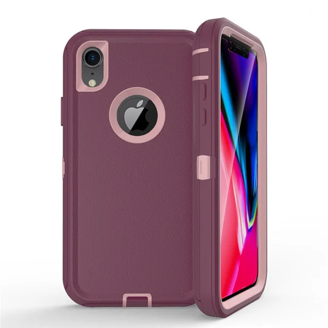 wine red Защитный противоударный чехол Aqua для iPhone X, XS, MAX, XR, 6, 6 S, 7, 8 Plus, 11 Pro, Max, чехол-кобура с зажимом для ремня, защитный чехол - Цвет: wine red