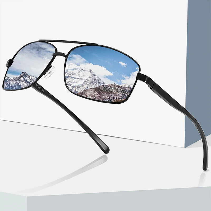 

2021 Men Polarized Sunglasses Aluminum Magnesium Sun Glasses Driving Glasses Rectangle Shades For Men Oculos masculino Male