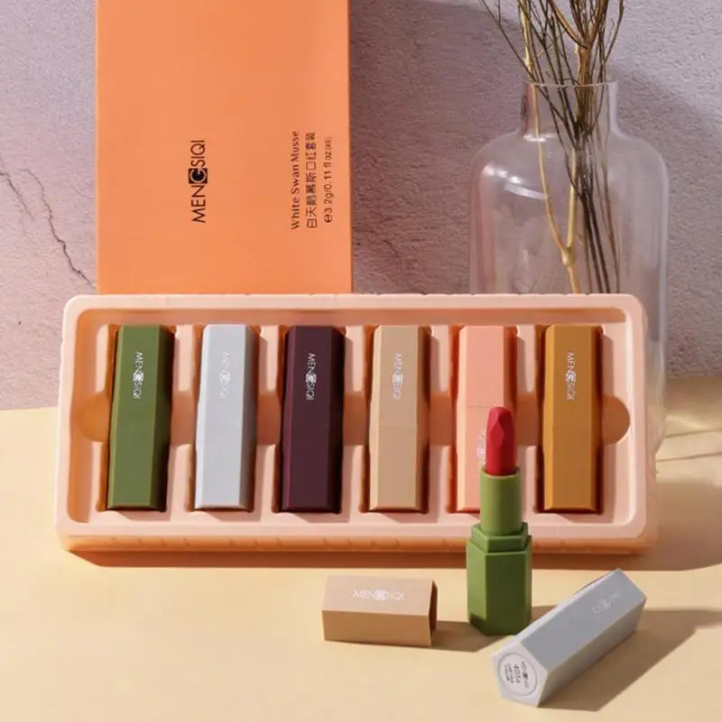 6 цветов матовая губная помада для томатов и карамели водостойкая долговечная