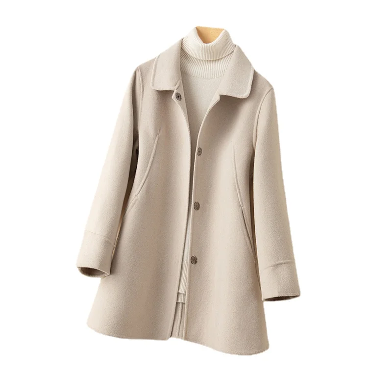 

100% Wool Coat Autumn Short Double-sided Coats Female Woolen Jacket for Women Korean Womens Clothing Casaco Feminino WPY4054