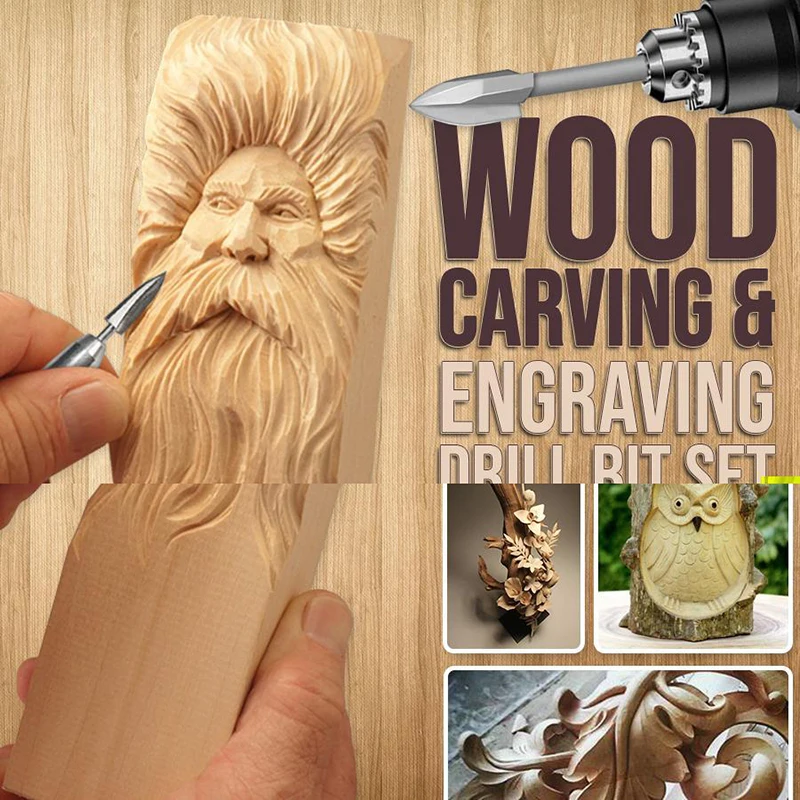 

Wood Carving and Engraving Drill Bit Set for Wood Wookworking Works can CSV
