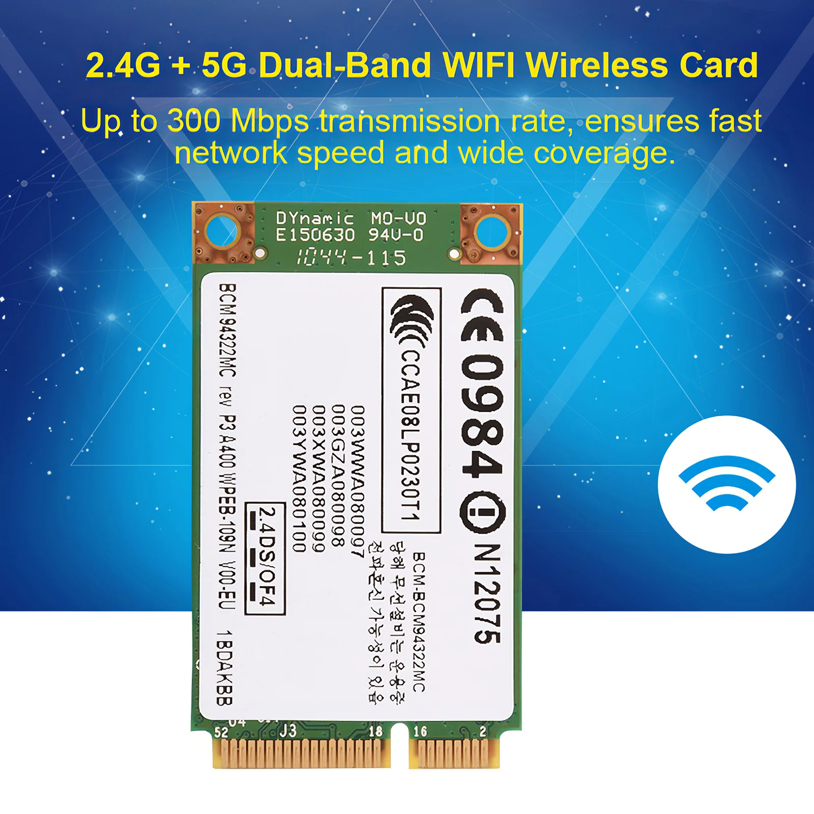 

Mini Dual Band BCM94322MC Wireless-N WIFI 300M PCI-E Card For HP For Computer 802.11 A/G/N Laptop Mini PCI-E Interface