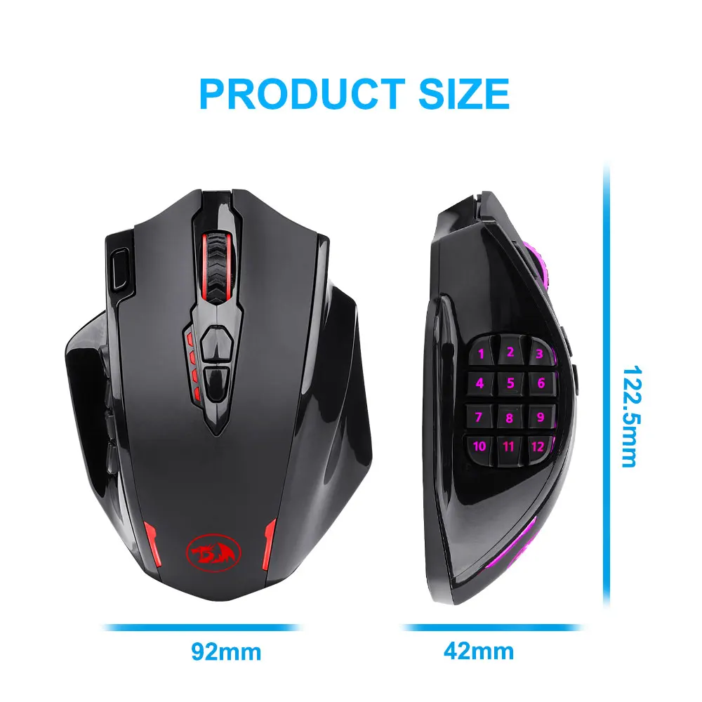 

Redragon Impact Elite M913 RGB USB 2.4G Wireless Gaming Mouse 16000 DPI 16 buttons Programmable ergonomic for gamer Mice PC